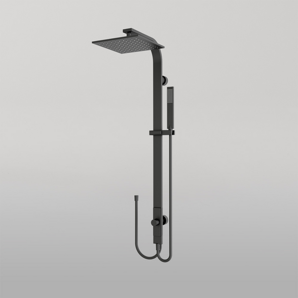 Nero Astra Rain Square Twin Shower Double Hose Matte Black