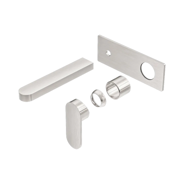 Nero Ecco Wall Basin/Bath Mixer (Trim Kit Only) Brushed Nickel