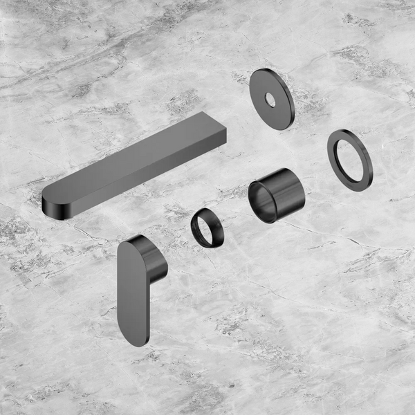 Nero Ecco Wall Basin/Bath Mixer Separate Back Plate 60mm (Trim Kit Only) Gunmetal