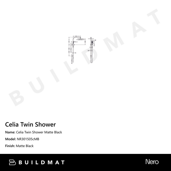 Nero Celia Twin Shower Matte Black