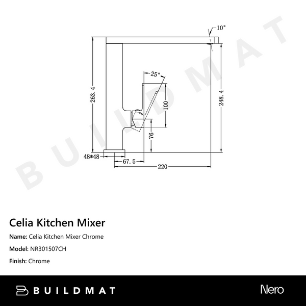 Nero Celia Kitchen Mixer Chrome