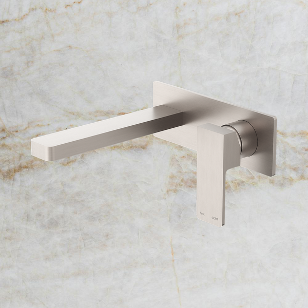 Nero Celia Wall Basin/Bath Mixer Brushed Nickel