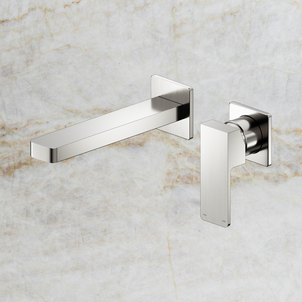 Nero Celia Wall Basin/Bath Mixer with Separate Backplate Brushed Nickel