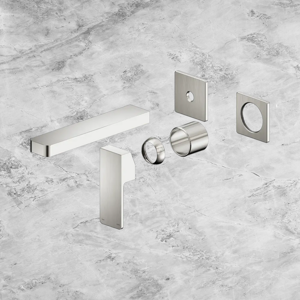 Nero Celia Wall Basin/Bath Mixer Separate Back Plate (Trim Kit Only) Brushed Nickel