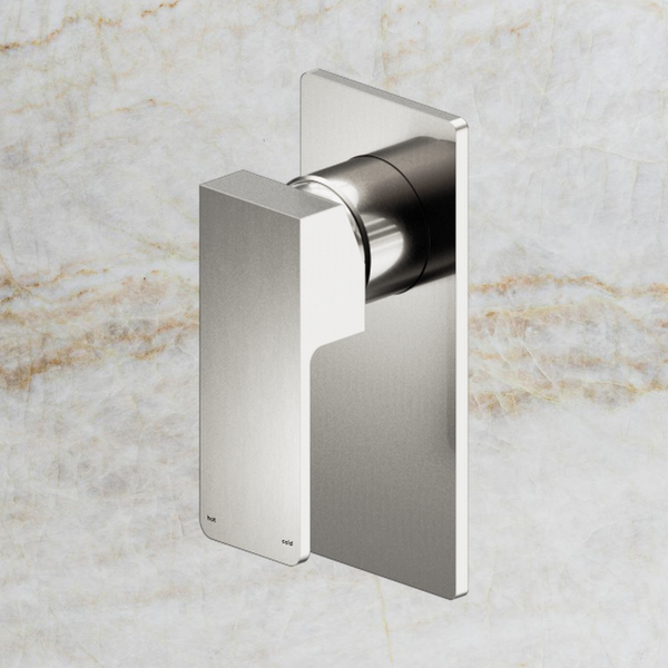 Nero Celia Shower Mixer with Rectangular Backplate Brushed Nickel