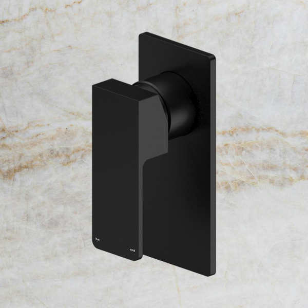 Nero Celia Shower Mixer with Rectangular Backplate Matte Black