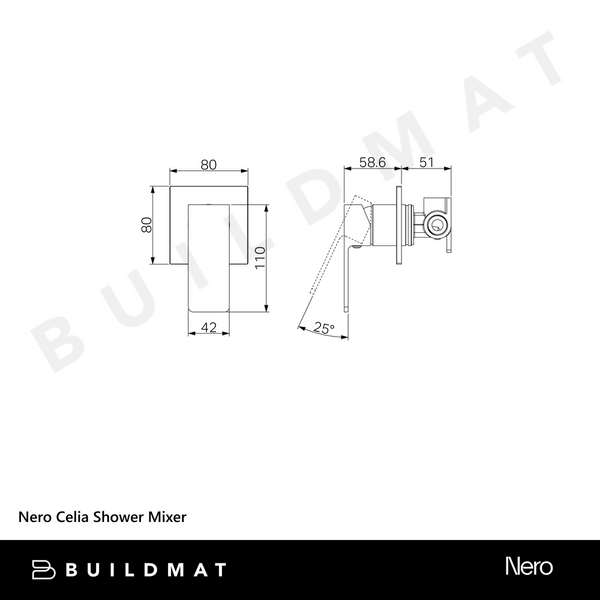 Nero Celia Shower Mixer Brushed Nickel