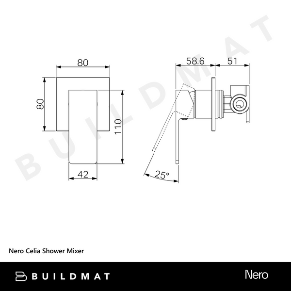 Nero Celia Shower Mixer Matte Black
