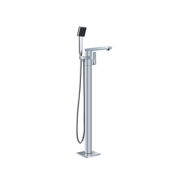 Nero Square Freestanding Bath Mixer With Hand Shower Chrome