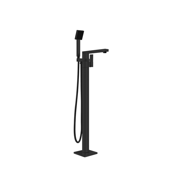 Nero Square Freestanding Bath Mixer With Hand Shower Matte Black