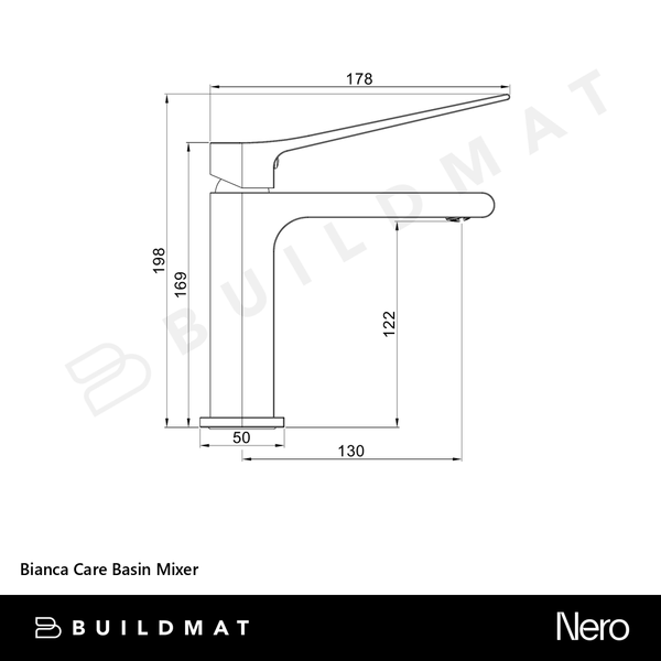 Nero Bianca Care Basin Mixer Brushed Nickel