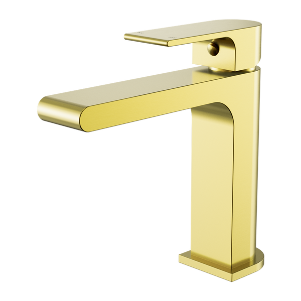 Nero Bianca Basin Mixer Straight Spout Brushed Gold