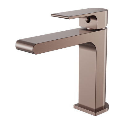 Nero Bianca Basin Mixer Straight Spout Brushed Bronze