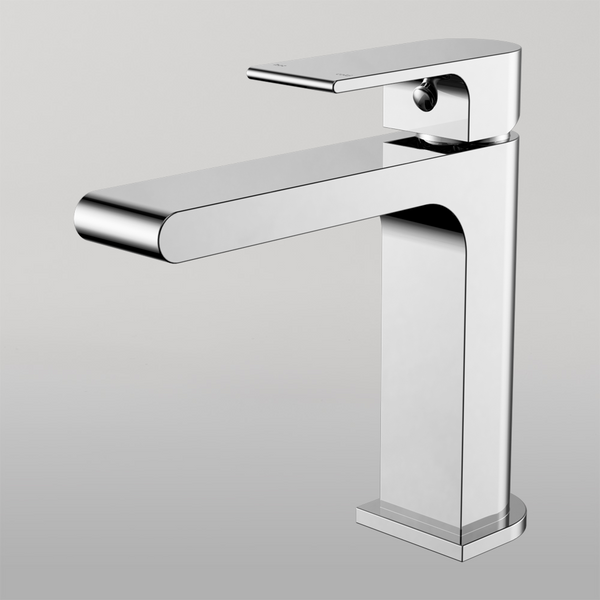 Nero Bianca Basin Mixer Straight Spout Chrome