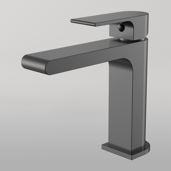 Nero Bianca Basin Mixer Straight Spout Gunmetal