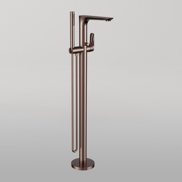 Nero Bianca Freestanding Bath Mixer With Hand Shower Brushed Bronze