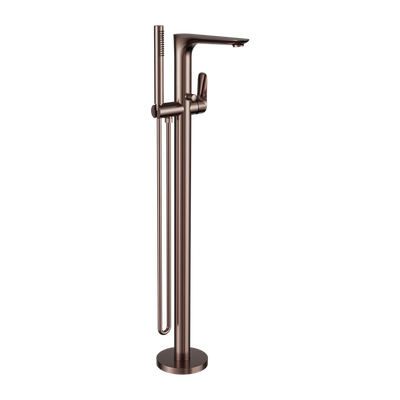 Nero Bianca Freestanding Bath Mixer With Hand Shower Brushed Bronze