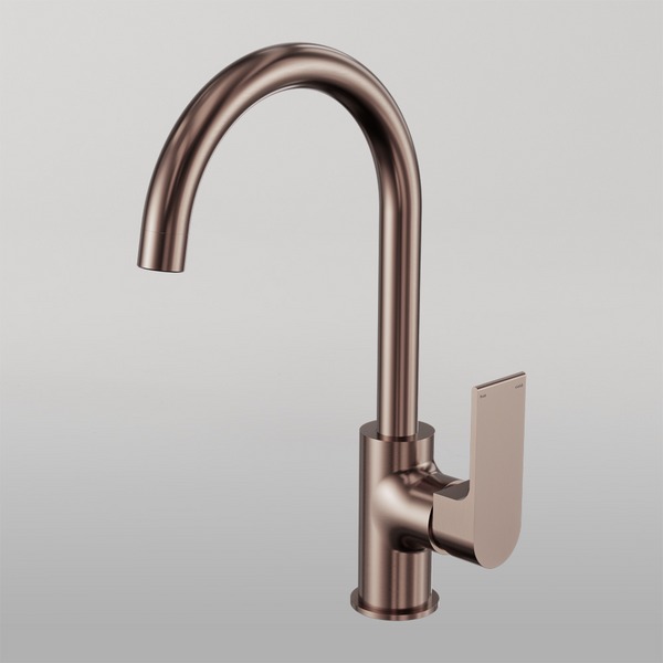 Nero Bianca Kitchen Mixer Gooseneck Spout Brushed Bronze