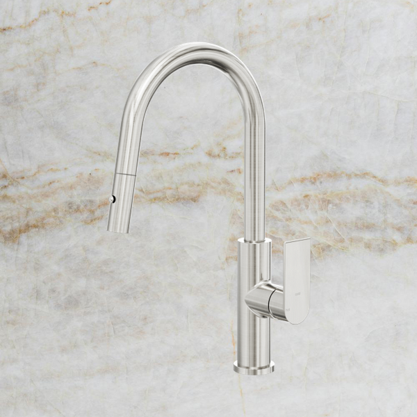 Nero Bianca Smart Sensor Pull Out Kitchen Mixer Brushed Nickel