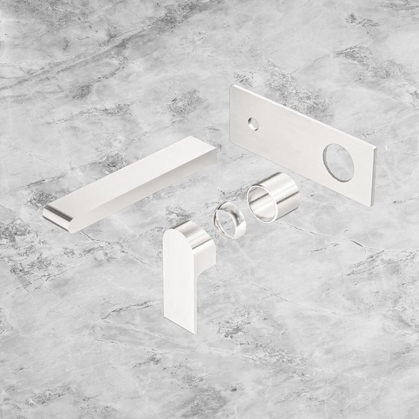 Nero Bianca Wall Basin/Bath Mixer 187mm (Trim Kit Only) Brushed Nickel