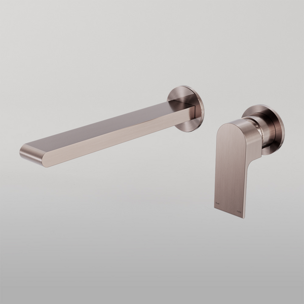 Nero Bianca Wall Basin/Bath Mixer Separate Back Plate 187mm Brushed Bronze