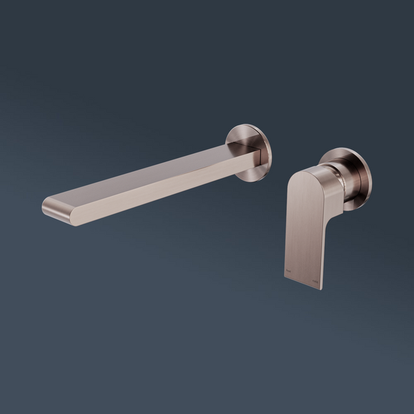 Nero Bianca Wall Basin/Bath Mixer Separate Back Plate 230mm Brushed Bronze