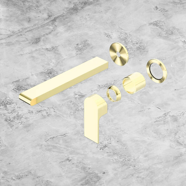 Nero Bianca Wall Basin/Bath Mixer Separate Back Plate 230mm (Trim Kit Only) Brushed Gold