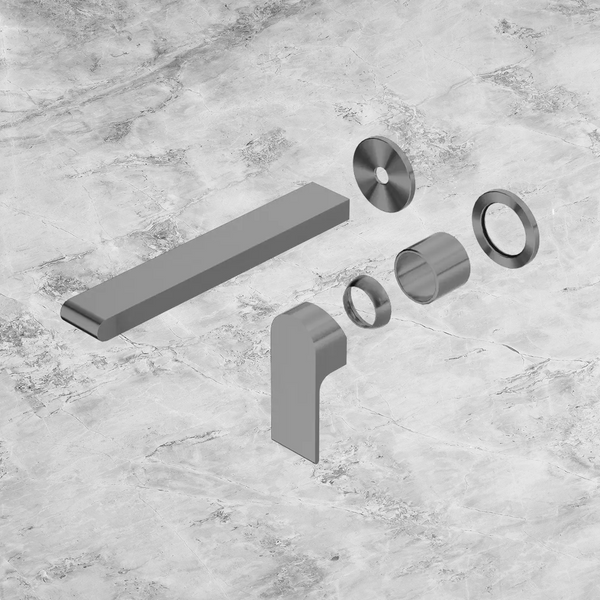 Nero Bianca Wall Basin/Bath Mixer Separate Back Plate 230mm (Trim Kit Only) Gunmetal