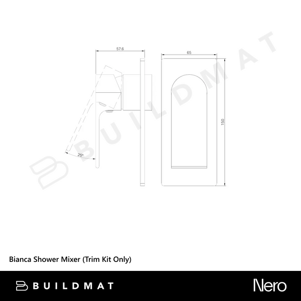 Nero Bianca Shower Mixer (Trim Kit Only) Brushed Bronze