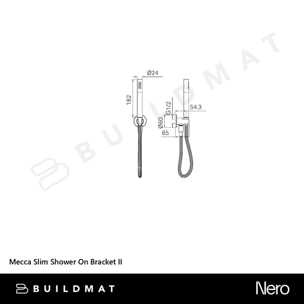 Nero Mecca Slim Shower On Bracket II Rome Bronze Lead Free