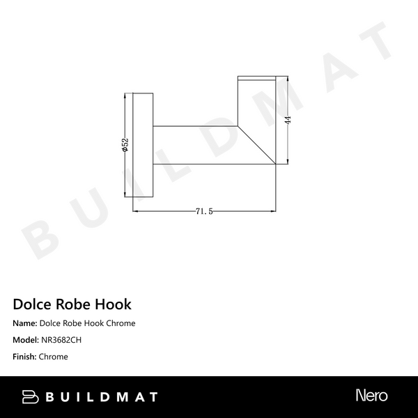 Nero Dolce Robe Hook Chrome