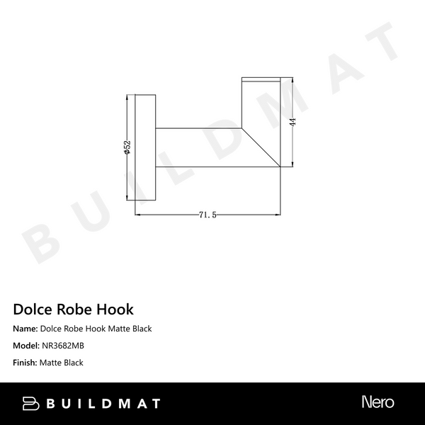 Nero Dolce Robe Hook Matte Black