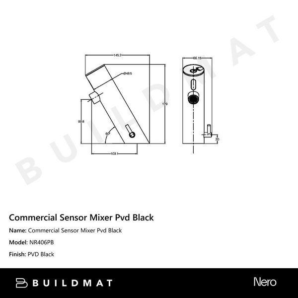 Nero Commercial Sensor Mixer Pvd Black