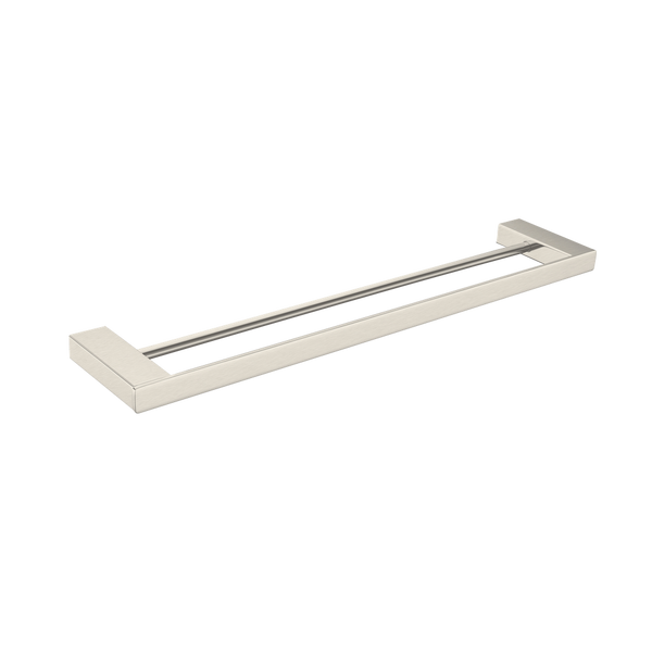 Nero Celia Double Towel Rail 800mm Brushed Nickel