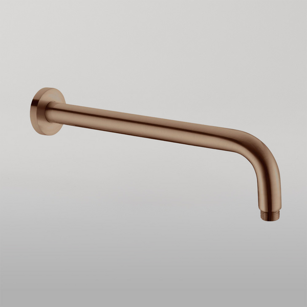Nero Round Shower Arm 330mm Length Brushed Bronze