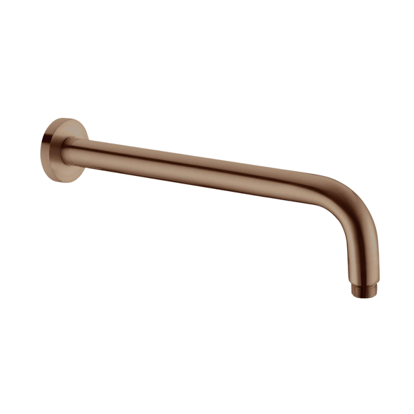 Nero Round Shower Arm 330mm Length Brushed Bronze