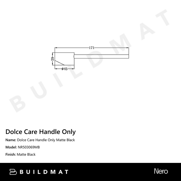 Nero Dolce Care Handle Only Matte Black
