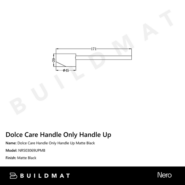 Nero Dolce Care Handle Only Handle Up Matte Black