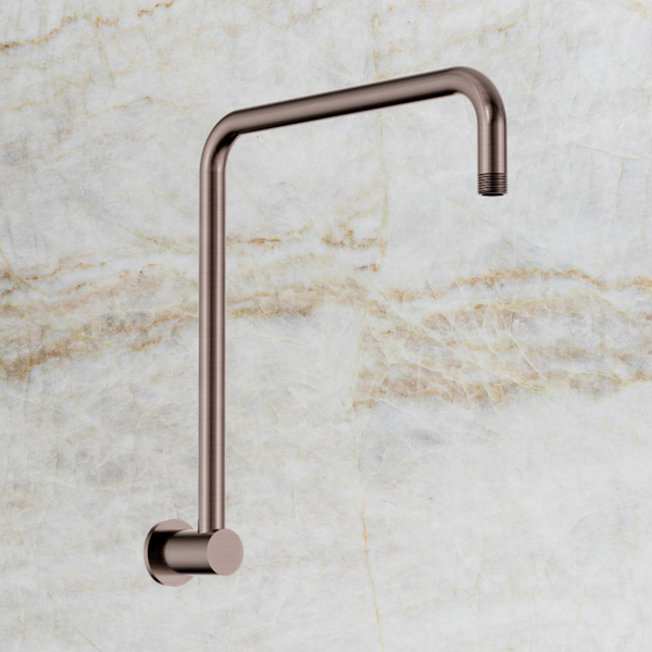 Nero Round Swivel Shower Arm Brushed Bronze