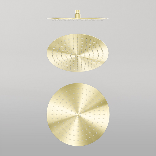 Nero Zen 300mm Round Shower Head Brushed Gold