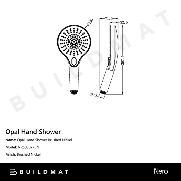 Nero Opal Hand Shower Brushed Nickel