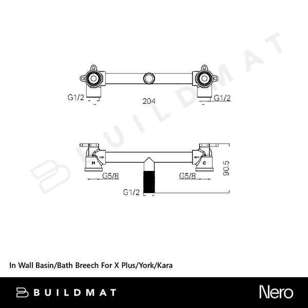 Nero In Wall Basin/Bath Breech For X Plus/York/Kara