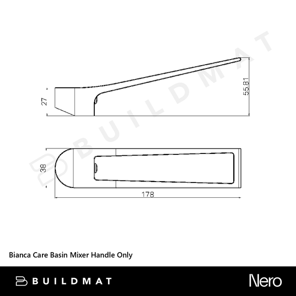 Nero Bianca Care Basin Mixer Handle Only Brushed Nickel