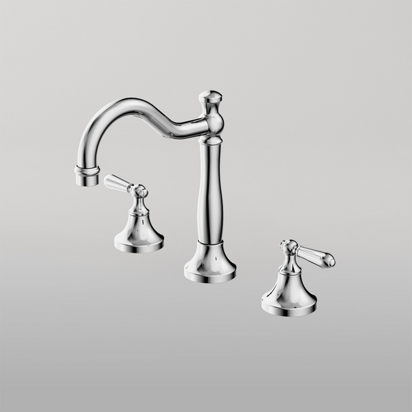 Nero York Basin Set With Metal Lever Chrome
