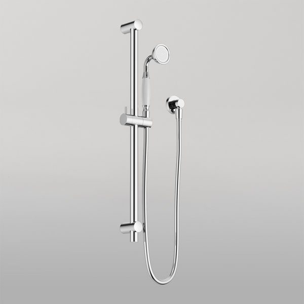Nero York Shower Rail With White Porcelain Hand Shower Chrome