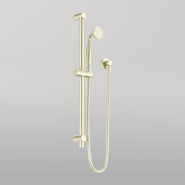 Nero York Shower Rail With Metal Hand Shower Aged Brass