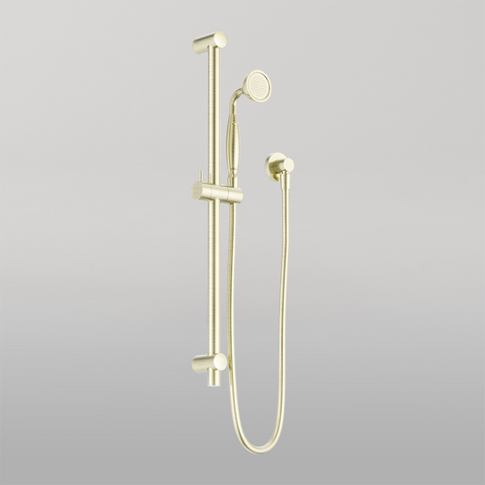 Nero York Shower Rail With Metal Hand Shower Aged Brass