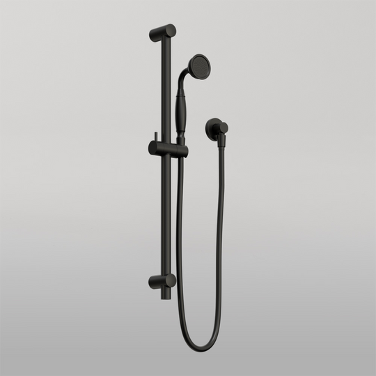 Nero York Shower Rail With Metal Hand Shower Matte Black
