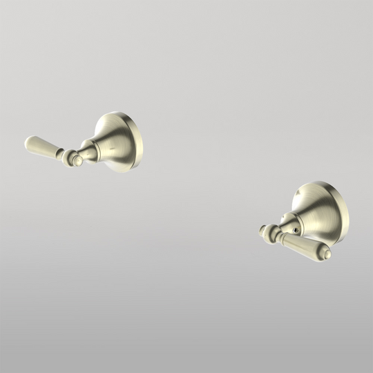 Nero York Wall Top Assemblies With Metal Lever Aged Brass
