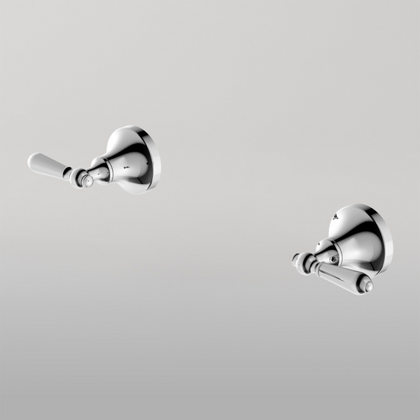 Nero York Wall Top Assemblies With Metal Lever Chrome